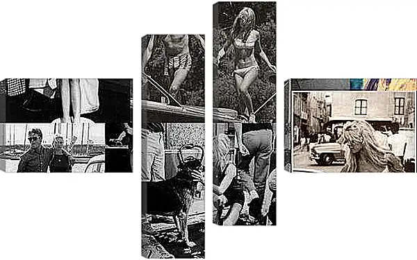 Модульная картина - Красивые девушки. Черно-белое фото