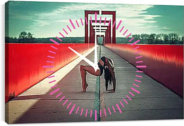 Часы картина - Мостик на мосту