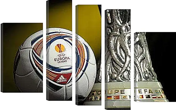 Модульная картина - Мяч и кубок УЕФА