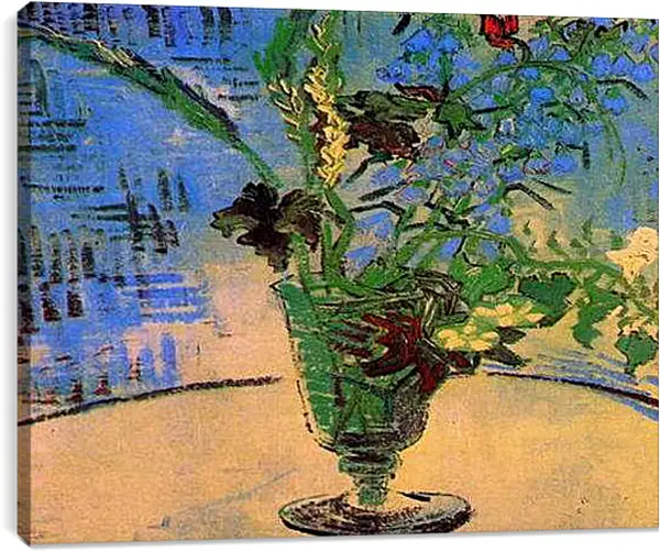 Постер на подрамнике - Бокал с полевыми цветами. Винсент Ван Гог