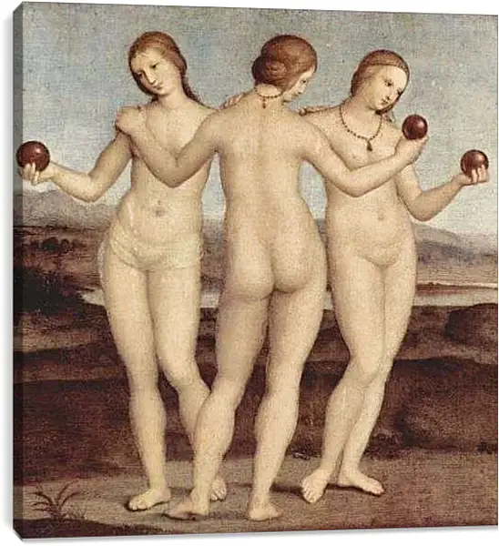 Постер на подрамнике - Три Грации. Санти Рафаэль