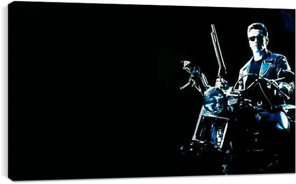 Постер на подрамнике - Арнольд Шварценеггер. Мотоцикл. Терминатор 2