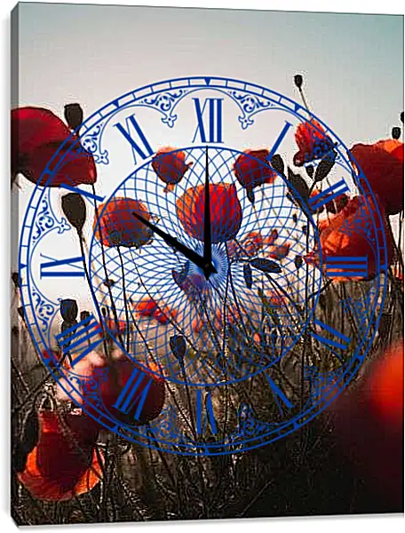 Часы картина - Маки