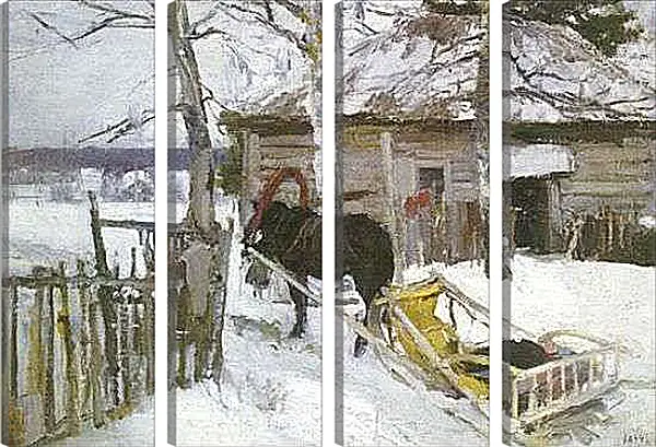 Модульная картина - Зимой. Коровин Константин