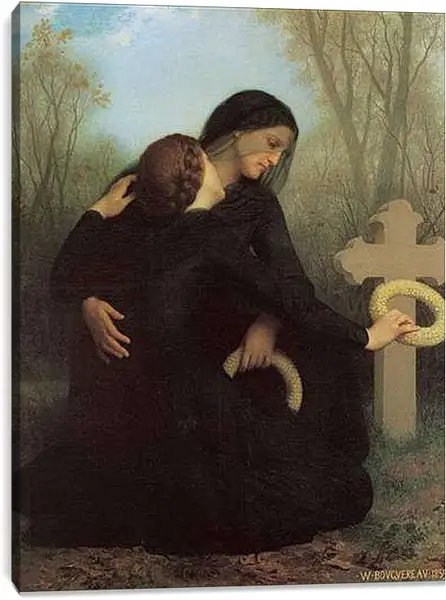 Постер на подрамнике - Le Jour des Morts. День памяти. Адольф Вильям Бугро