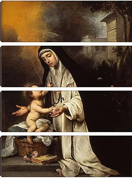 Модульная картина - Святая Роза из Лимы. Бартоломе Эстебан Мурильо