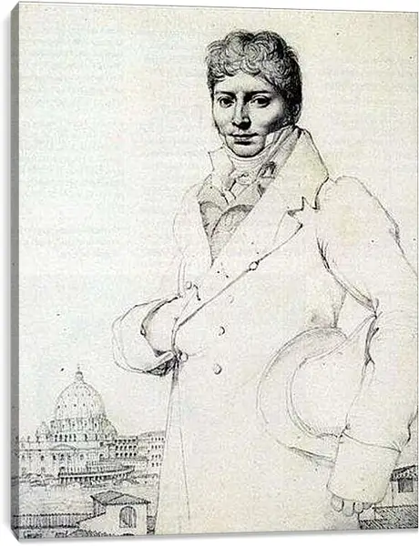 Постер на подрамнике - Portrait of Dr. Jean Louis Robin. Жан Огюст Доминик Энгр