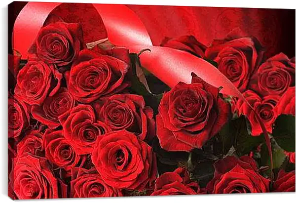 Постер на подрамнике - Красные розы