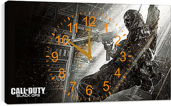 Часы картина - call of duty black ops, soldier, gun