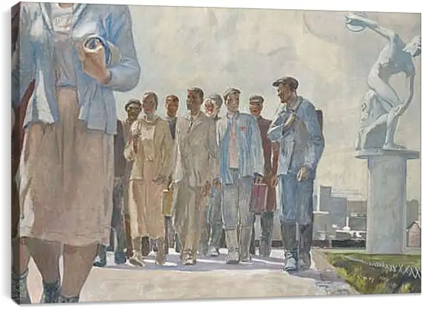 Постер на подрамнике - Герои первой пятилетки. Александр Дейнека