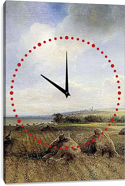 Часы картина - К концу лета на Волге. Саврасов Алексей