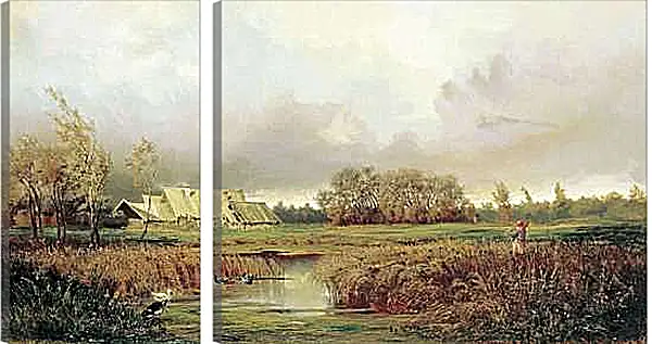 Модульная картина - Болото осенью. Ефим Волков