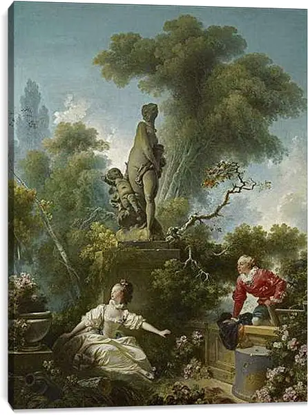 Постер на подрамнике - The progress of love: the meeting - Свидание. Жан Оноре Фрагонар