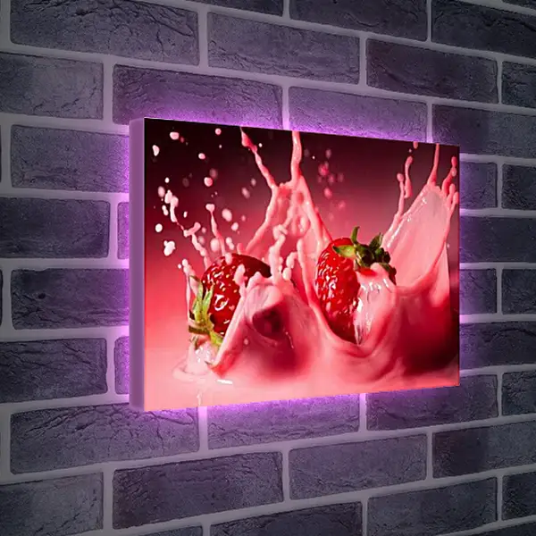 Лайтбокс световая панель - Клубника. Сочная Клубника.