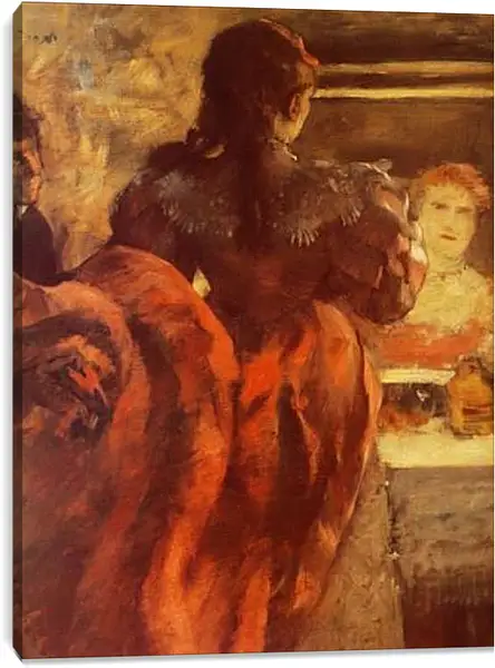 Постер на подрамнике - Danseuse dans sa loge. Эдгар Дега