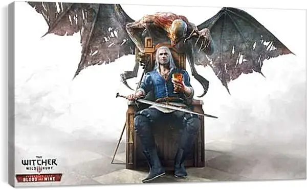 Постер на подрамнике - The Witcher 3 (Ведьмак, Кровь и Вино), Геральт