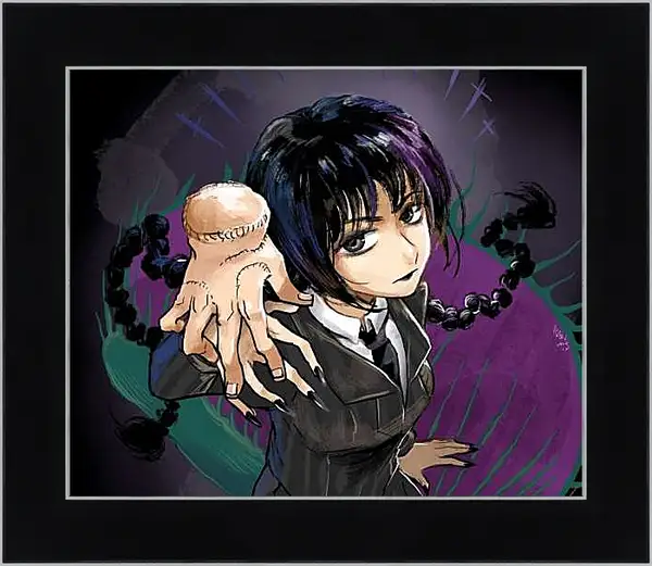 Картина в раме - Уэнсдей Аддамс с цветными волосами