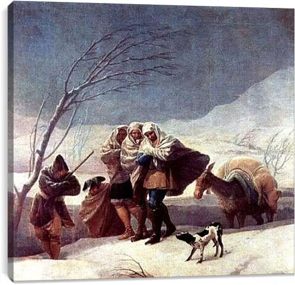 Постер на подрамнике - Der Schneesturm. Франсиско Гойя
