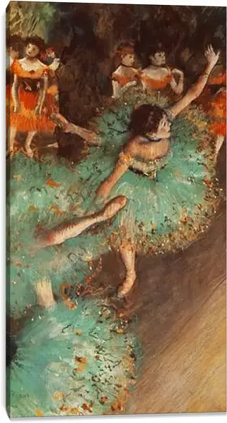 Постер на подрамнике - Danseuses basculant, Danseuses vertes. Эдгар Дега