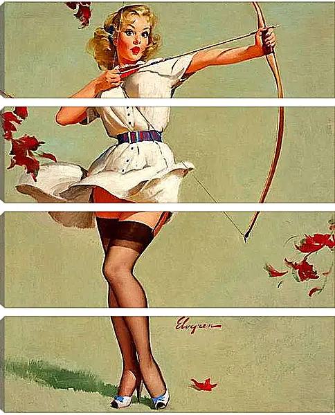 Модульная картина - Девушка с луком