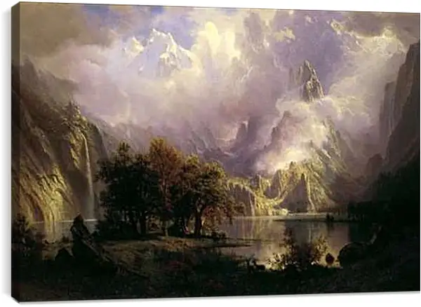 Постер на подрамнике - Rocky Mountain Landscape. Альберт Бирштадт