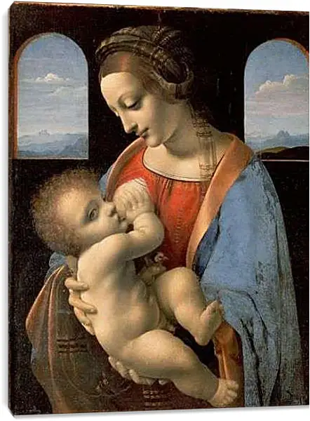 Постер на подрамнике - Мадонна с младенцем. Леонардо да Винчи