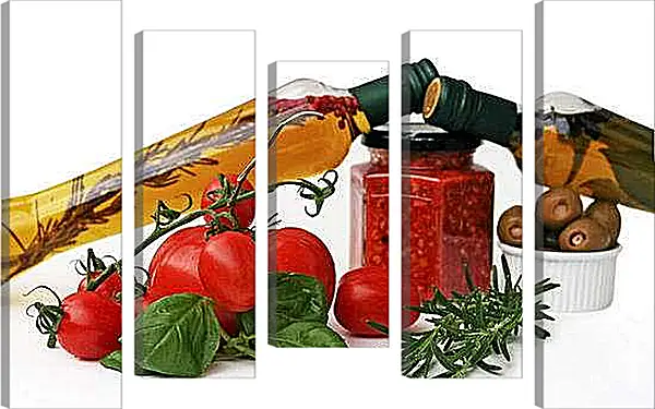 Модульная картина - Томаты и оливки. Вкус Италии.