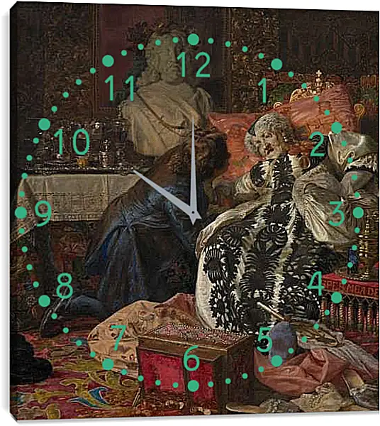 Часы картина - Death of Queen Sophie Amalie. Педер Хенрик Кристиан Сартман