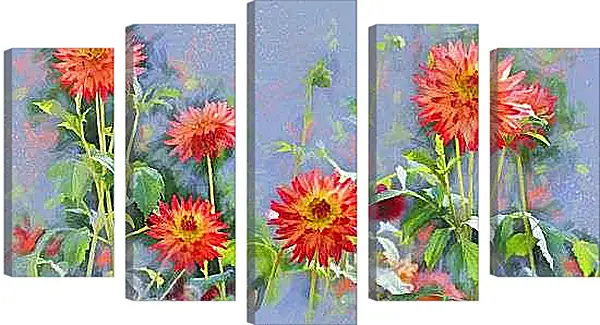Модульная картина - Георгины
