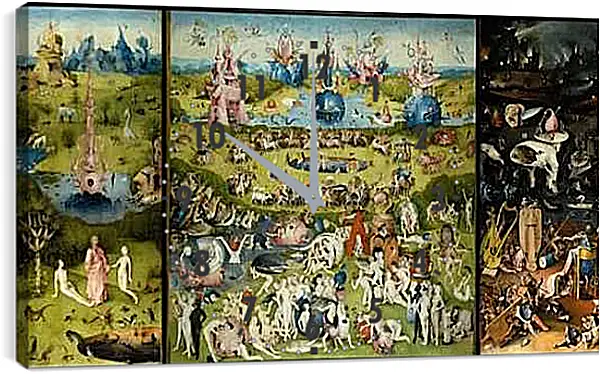 Часы картина - Сад земных наслаждений. Триптих. Иероним Босх