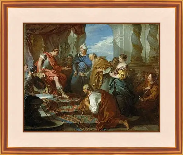 Картина в раме - Joseph presenting his father and brothers to Pharaoh. Франсуа Буше