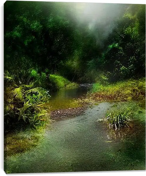 Постер на подрамнике - Небольшая речушка