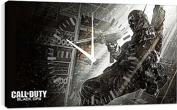 Часы картина - call of duty black ops, soldier, gun