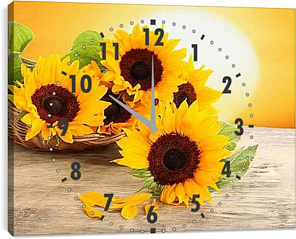 Часы картина - Подсолнухи