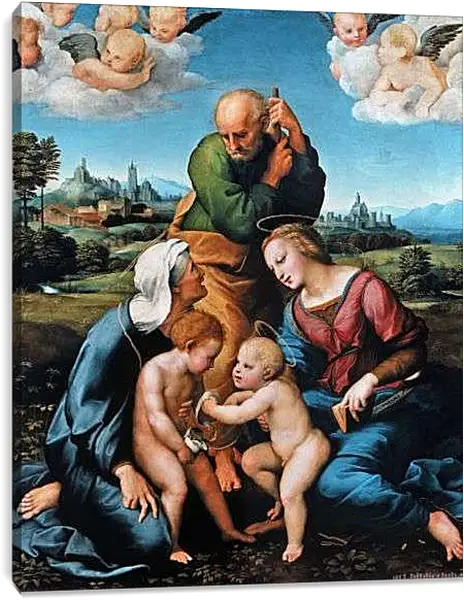 Постер на подрамнике - Святое семейство Каниджани. Санти Рафаэль