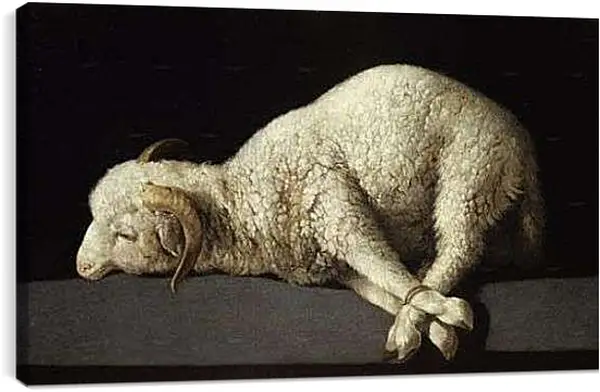 Постер на подрамнике - Agnus Dei. Агнец божий. Франсиско де Сурбаран