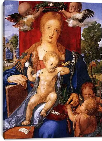 Постер на подрамнике - Madonna with the Siskin. Мадонна с чижиком. Альбрехт Дюрер