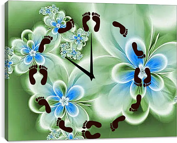 Часы картина - Цветы
