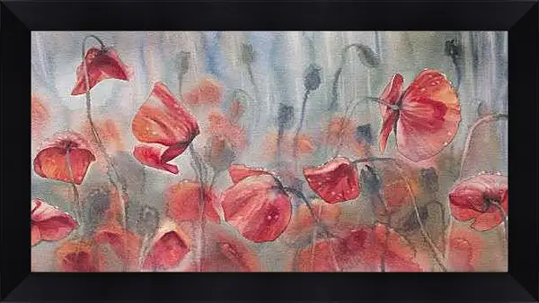 Картина в раме - Красивые маки