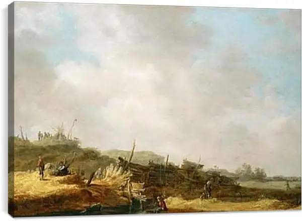 Постер на подрамнике - Пейзаж с дюнами. Ян ван Гойен