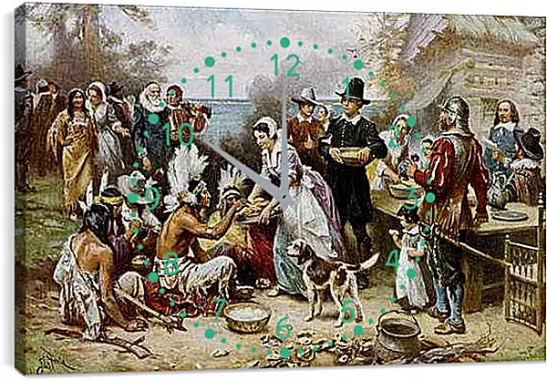 Часы картина - The First Thanksgiving. Жан-Леон Жером