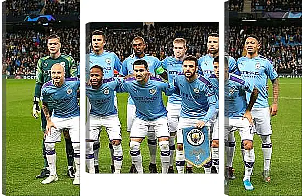 Модульная картина - Фото перед матчем. Манчестер Сити. Manchester City