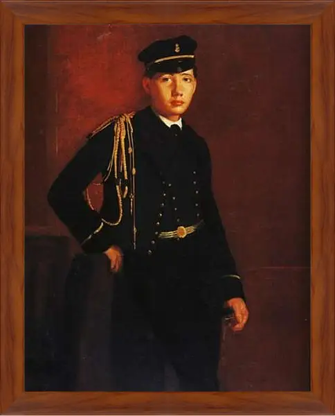Картина в раме - Achille de Gas en aspirant de marine. Эдгар Дега