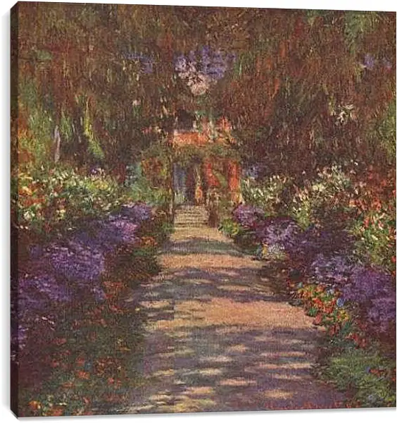 Постер на подрамнике - Garden Path. Клод Моне