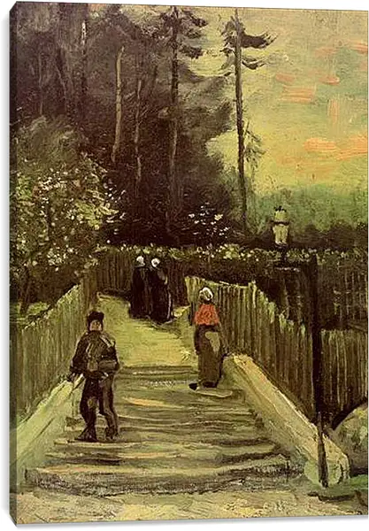 Постер на подрамнике - Sloping Path in Montmartre. Винсент Ван Гог