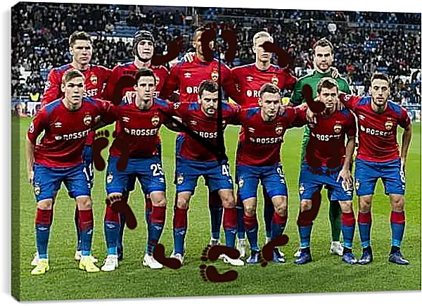 Часы картина - Фото перед матчем. ФК ЦСКА Москва. FC CSKA Moscow