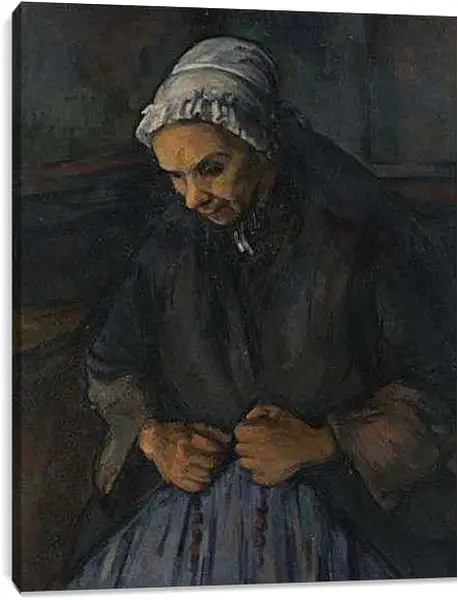 Постер на подрамнике - An Old Woman with a Rosary. Поль Сезанн