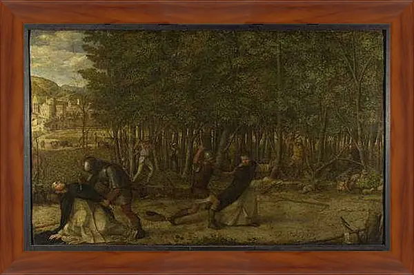 Картина в раме - The Assassination of Saint Peter Martyr. Джованни Беллини