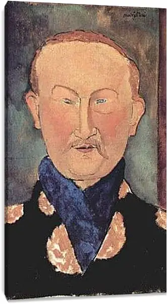 Постер на подрамнике - Portrait of Leon Bakst. Портрет Леона Бакста. Амедео Модильяни