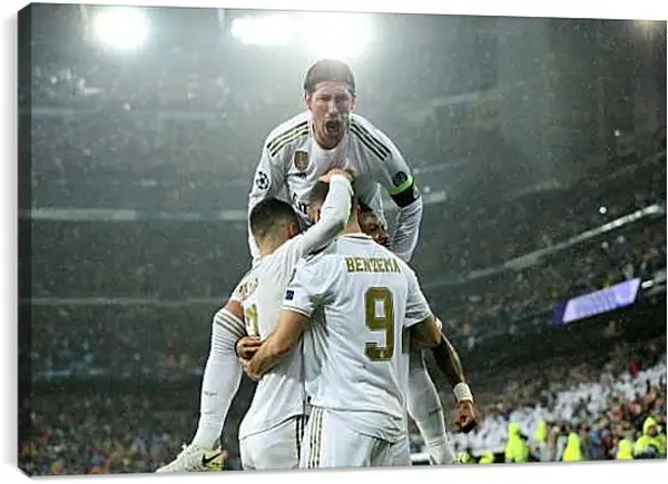 Постер на подрамнике - Празднование гола. ФК Реал Мадрид. FC Real Madrid